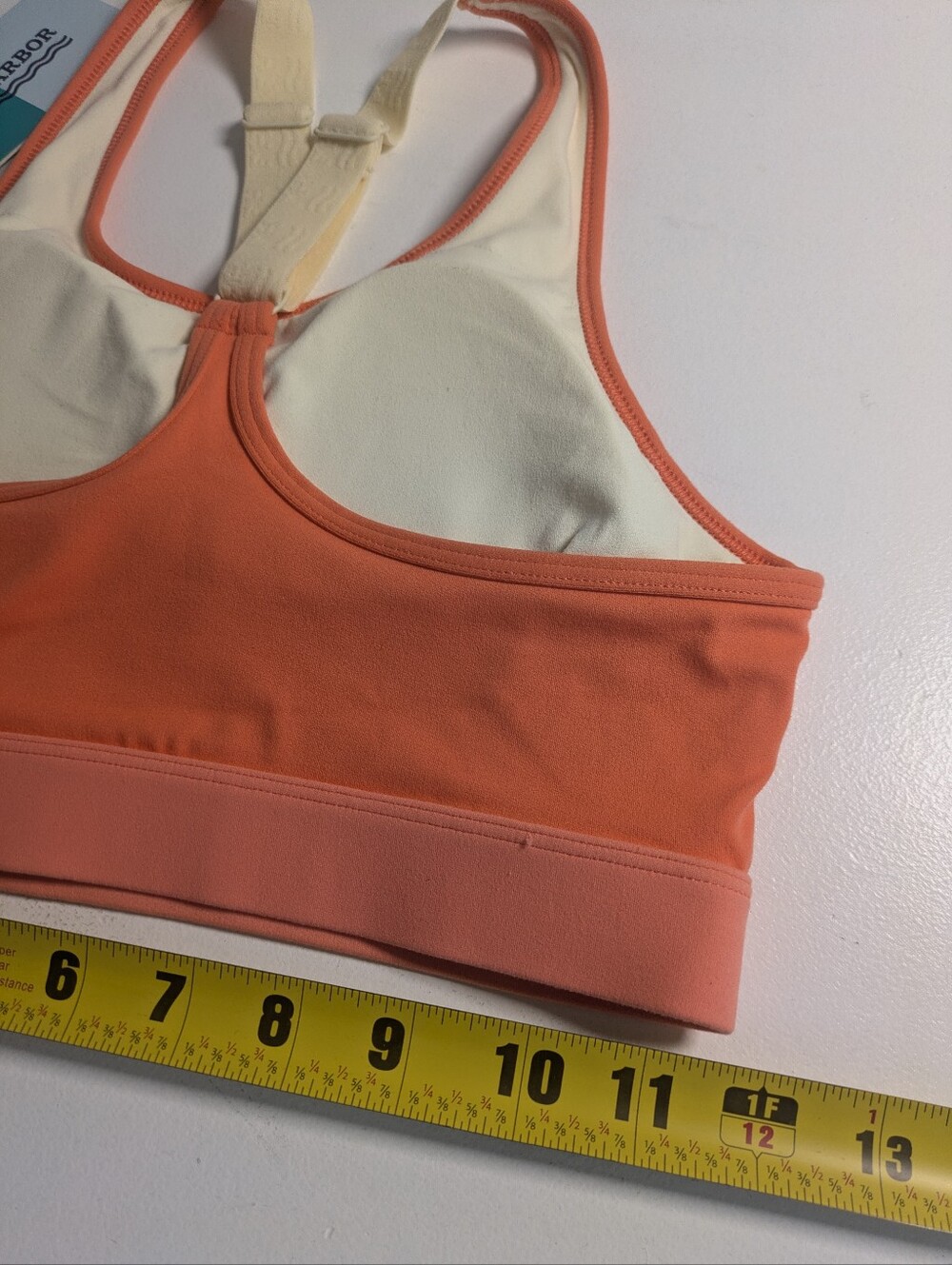 NWT Fair Harbor Corliss Sports Bra Coral Wireless Sz S Coral Race Back Gym Sport - Picture 6 of 12